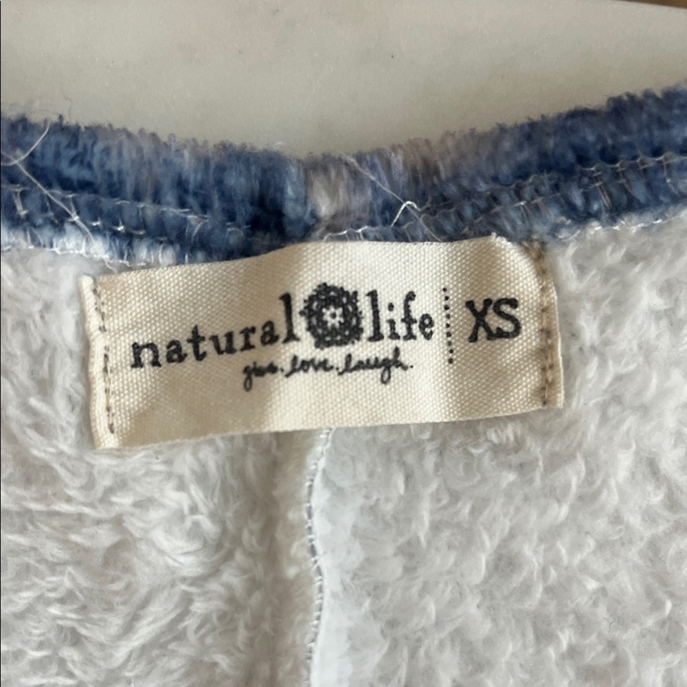 Natural Life Open Foot Onesie XS Blue & Gray Tie Dye Zip Up - Picture 2 of 11